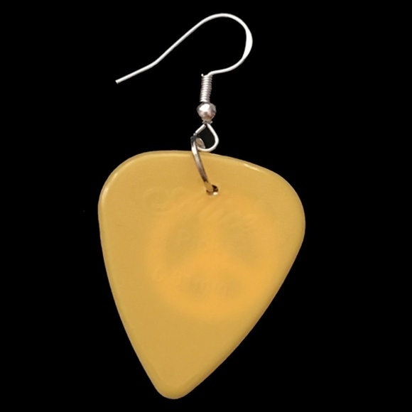 HAND Crafted Drop Earrings Repurposed Guitar Picks Peace - Call me a Dreamer - Picture 4 of 7